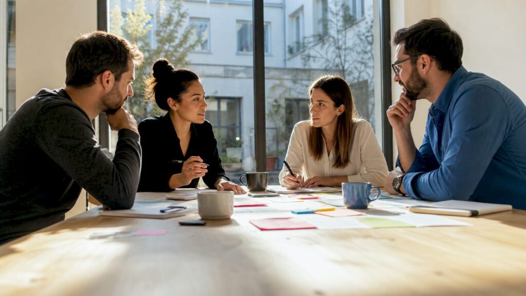Gemeinsame Sprint-Planung im agilen Webentwicklungsteam
