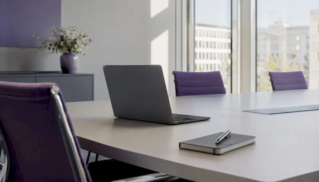 Moderne Arbeitsplatzgestaltung mit Laptop: Die optimale Schreibtisch-Organisation für erfolgreiches Kanzlei-SEO